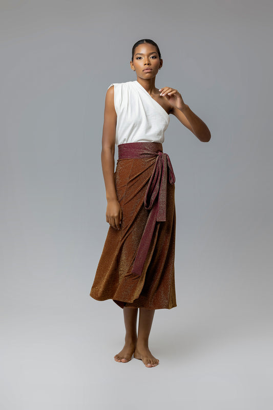 Metallic Sundown Chamba Skirt (As a dress)