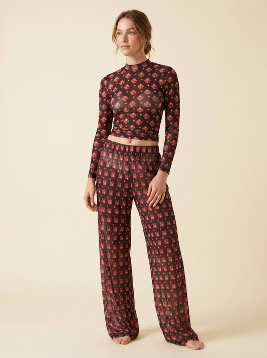 MESH LONG SLEEVE | ARCILLA ROSA