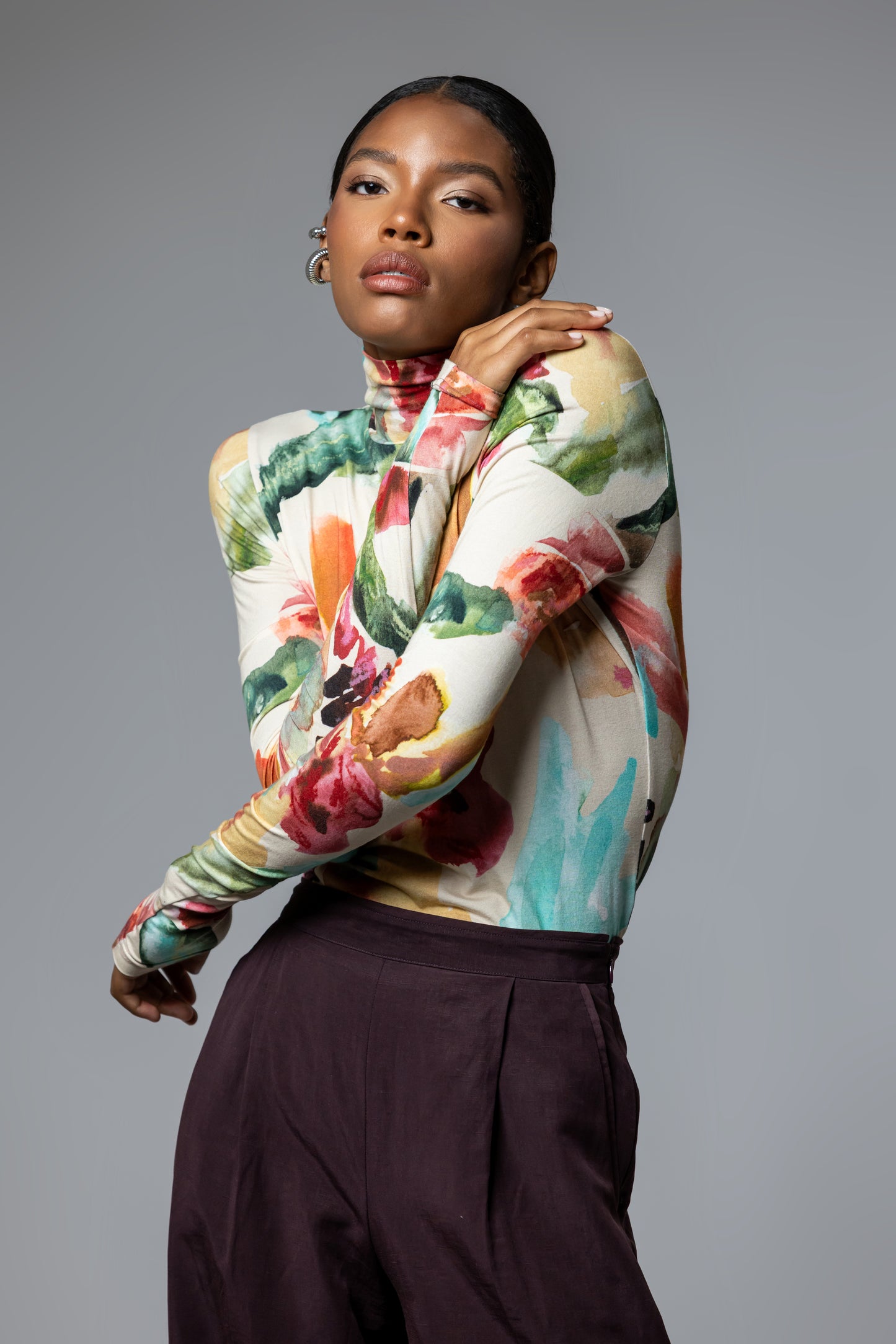 Aquarellen Garden Turtle Neck