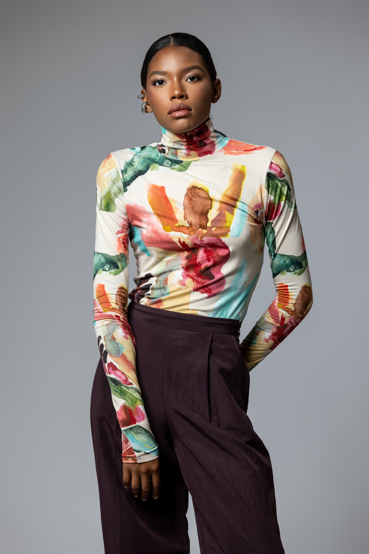 Aquarellen Garden Turtle Neck