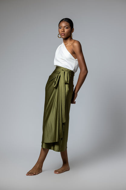 Olive Glow Chamba Skirt