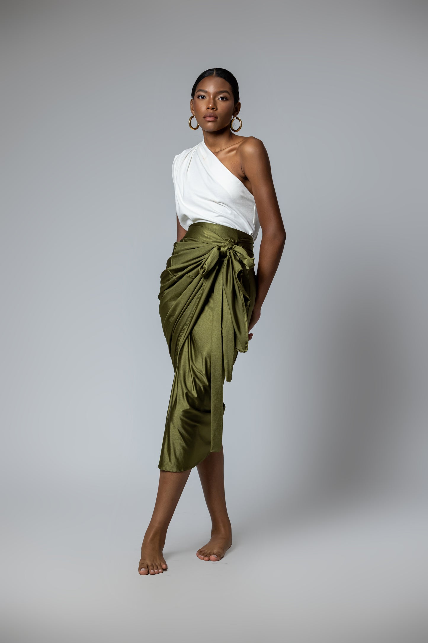 Olive Glow Chamba Skirt
