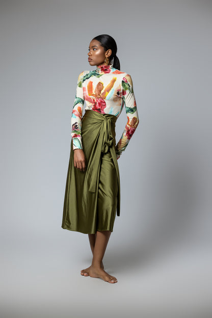 Olive Glow Chamba Skirt