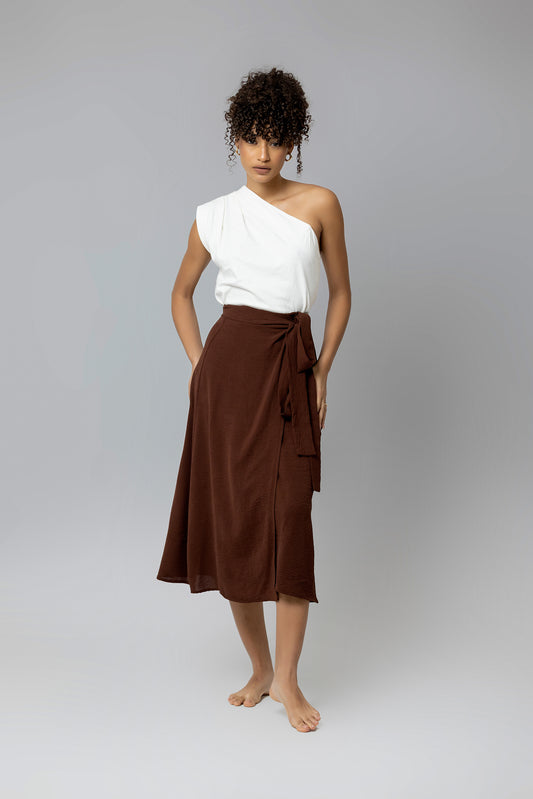 Earthstone Chocolate Chamba Skir (As a dress)