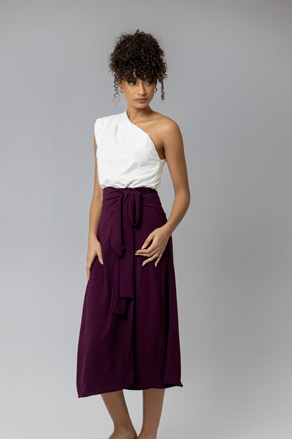 Deep Plum Chamba SKirt