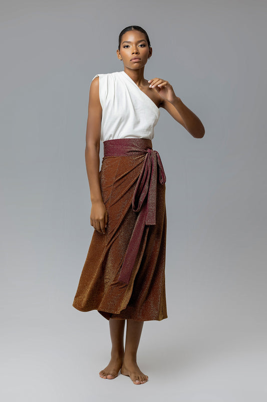 Metallic Sundown Chamba Skirt