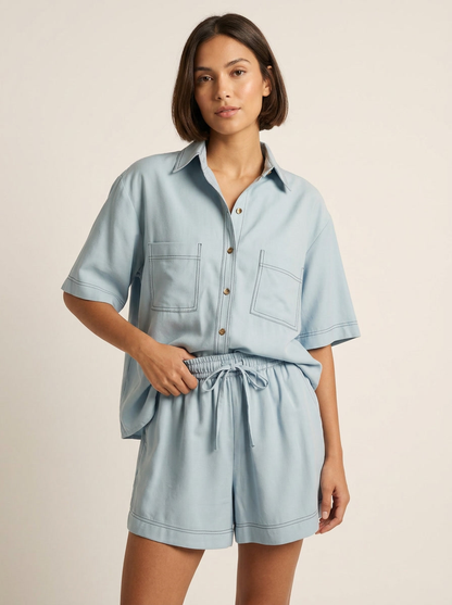 Mist Blue Short Set
