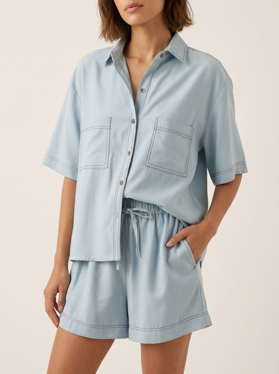 Mist Blue Short Set