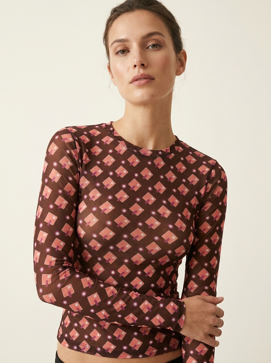 MESH LONG SLEEVE | ARCILLA ROSA