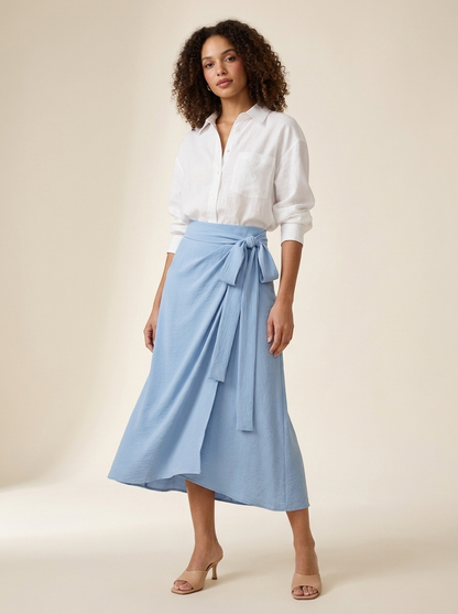CHAMBA SKIRT - DRESS | MIST BLUE