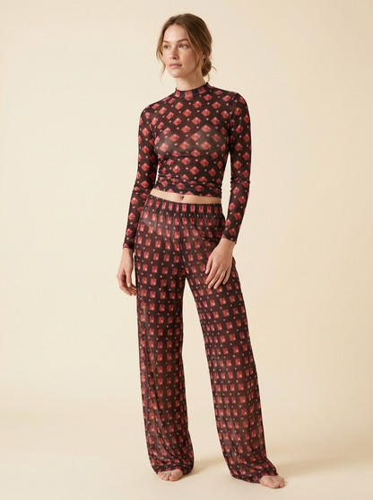 MESH LONG SLEEVE | ARCILLA ROSA