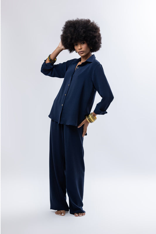 Navy Marie Pant + Rosa Shirt