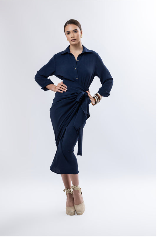 Navy Chamba + Rosa Shirt