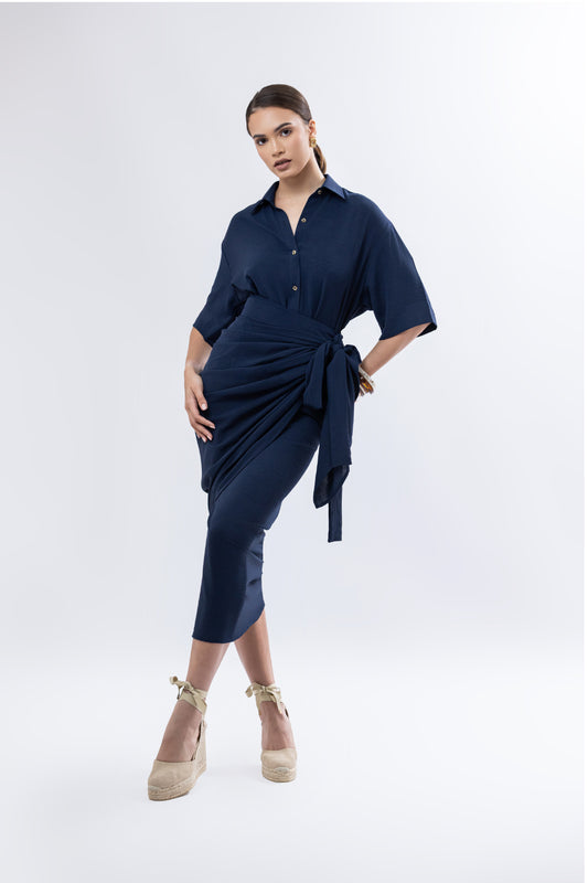 Navy Chamba Skirt + Carlotta