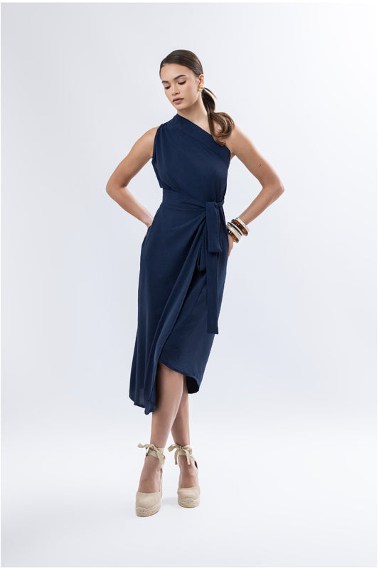 Navy Chamba Skirt (as a dress)